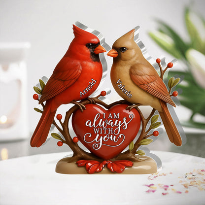 Forever Together Cardinals - Personalized Custom Shaped Squared Acrylic Couple Plaque