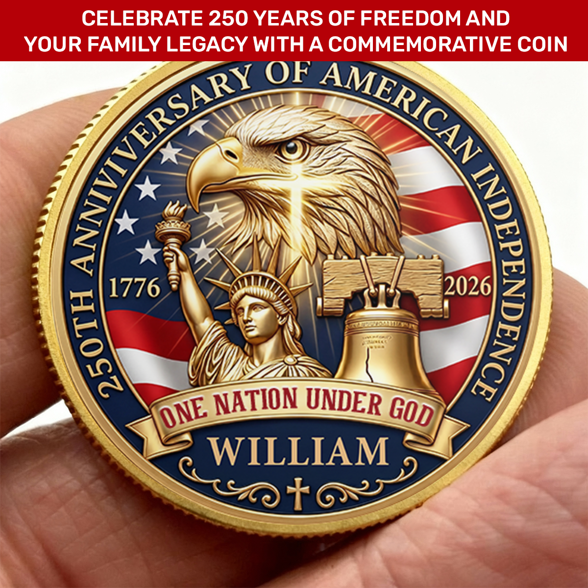 One Nation Under God | Personalized Commemorative Coin