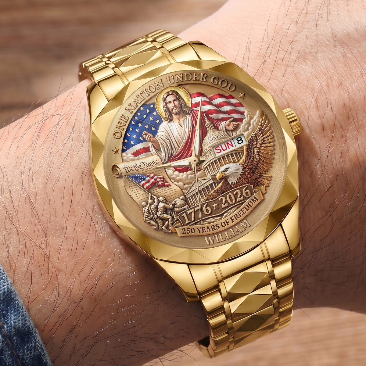 One Nation Under God | Personalized Men's Wrist Watch