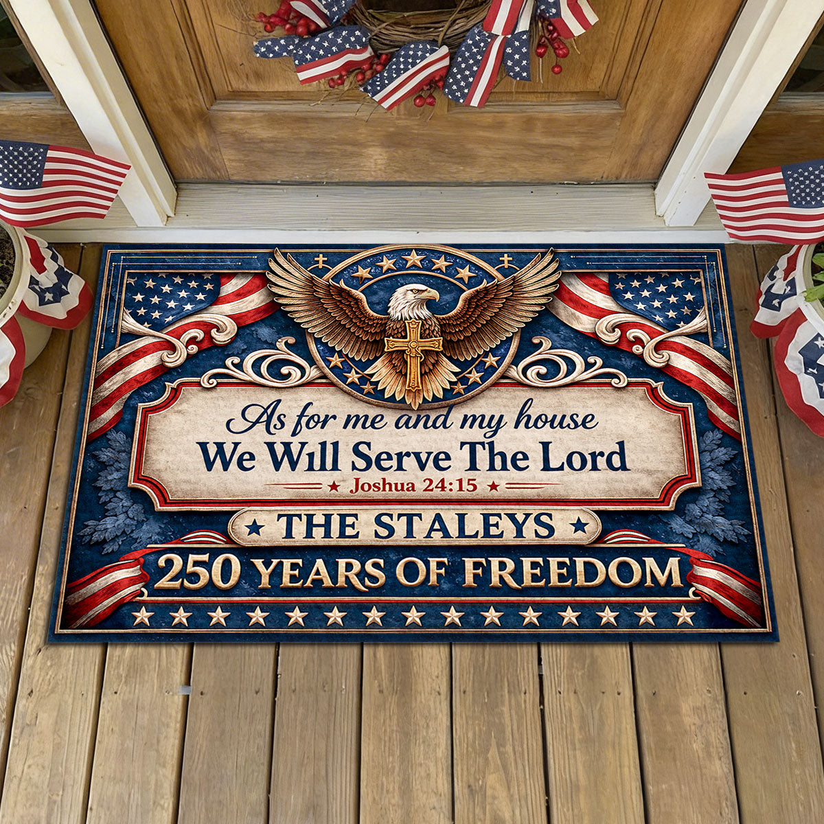 As For Me And My House We Will Serve The Lord  - Personalized Doormat