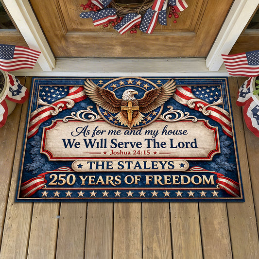 As For Me And My House We Will Serve The Lord  - Personalized Doormat