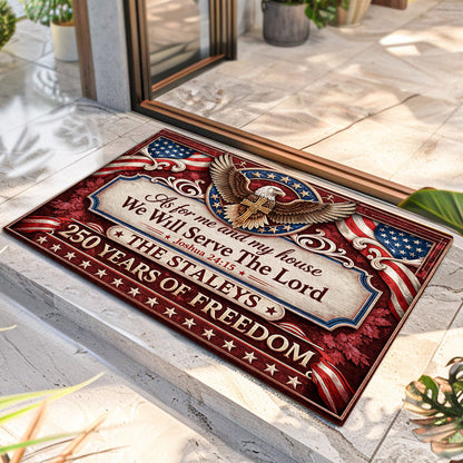As For Me And My House We Will Serve The Lord  - Personalized Doormat