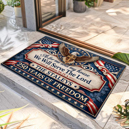 As For Me And My House We Will Serve The Lord  - Personalized Doormat