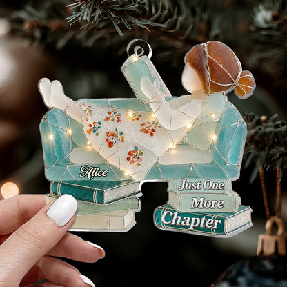 Just A Girl Who Loves Books Sea Glass Effect - Personalized 1-Layer Acrylic Ornament