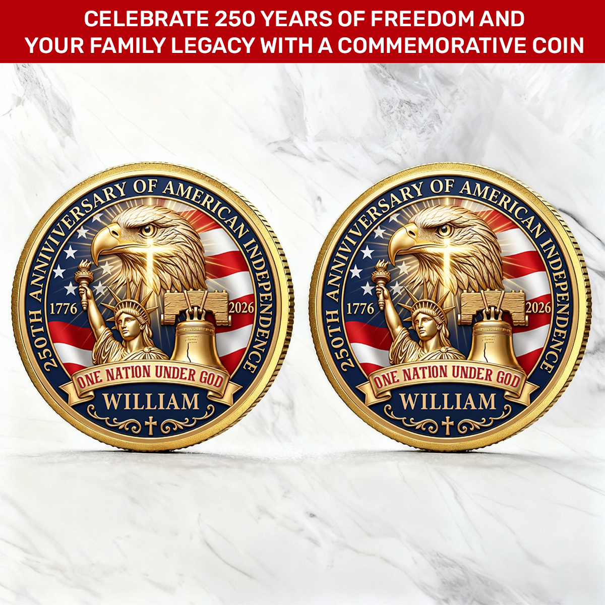 One Nation Under God | Personalized Commemorative Coin