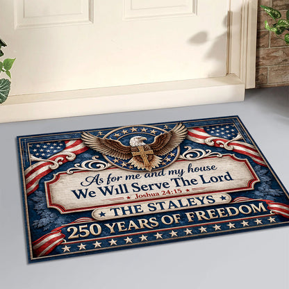 As For Me And My House We Will Serve The Lord  - Personalized Doormat
