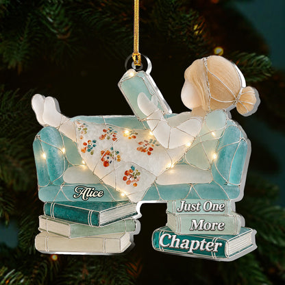 Just A Girl Who Loves Books Sea Glass Effect - Personalized 1-Layer Acrylic Ornament
