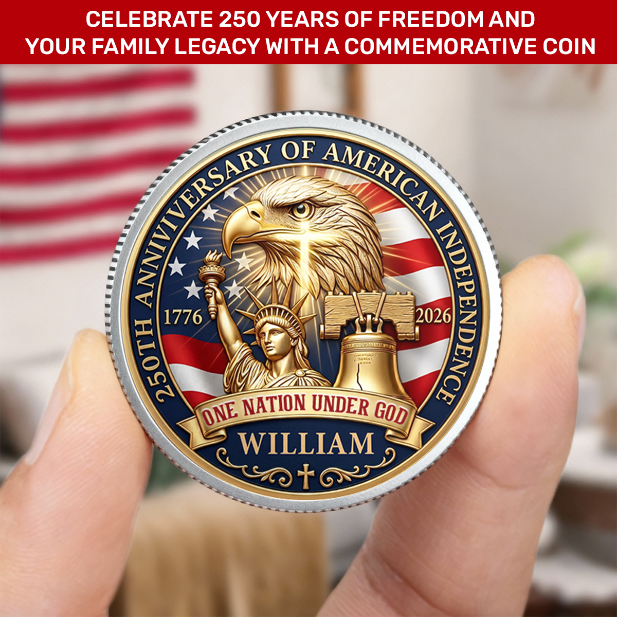 One Nation Under God | Personalized Commemorative Coin