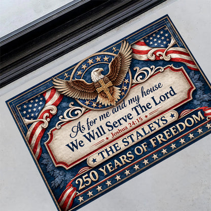 As For Me And My House We Will Serve The Lord  - Personalized Doormat
