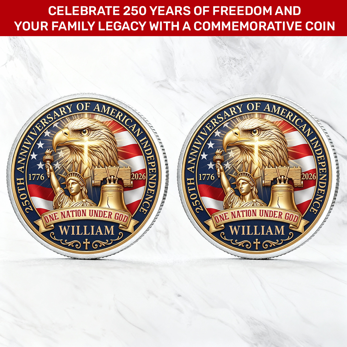 One Nation Under God | Personalized Commemorative Coin
