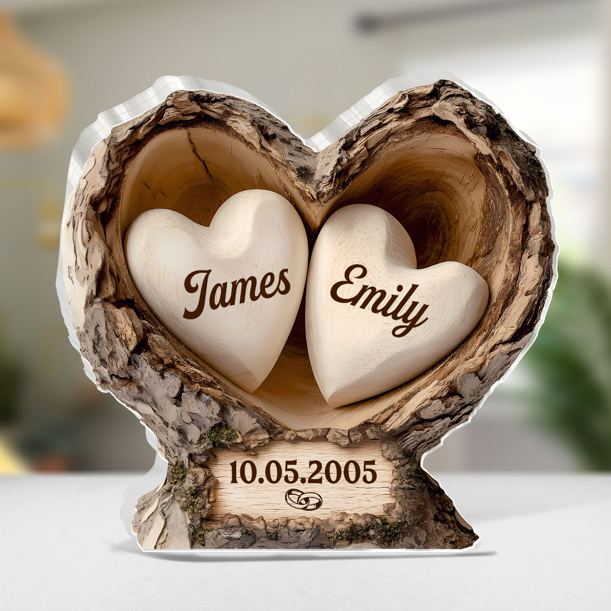 Hearts Within - Personalized Custom Shaped Squared Acrylic Plaque