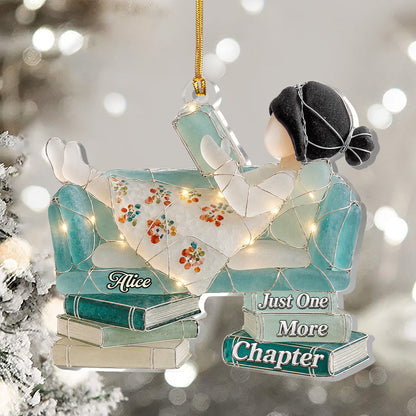 Just A Girl Who Loves Books Sea Glass Effect - Personalized 1-Layer Acrylic Ornament