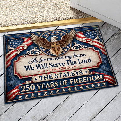 As For Me And My House We Will Serve The Lord  - Personalized Doormat