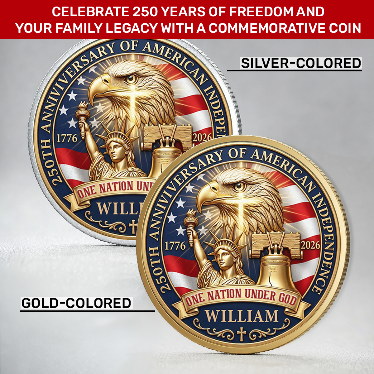One Nation Under God | Personalized Commemorative Coin