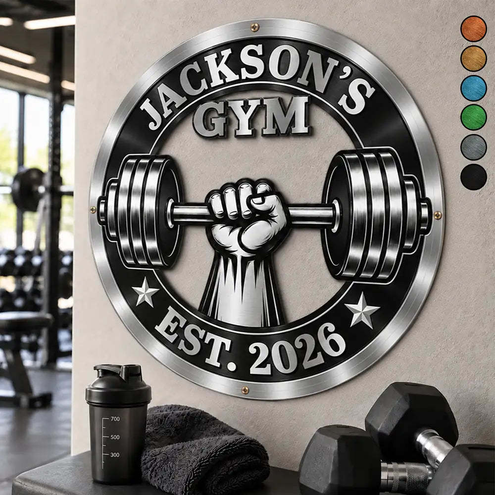 Workout Room Decor Gift For Gym Lovers - Personalized Custom Shaped Metal Sign
